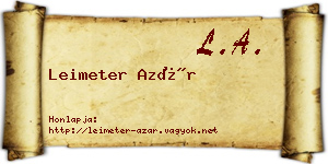 Leimeter Azár névjegykártya